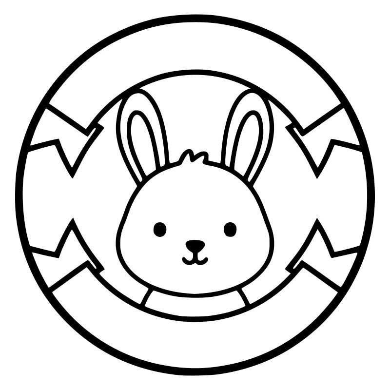 Badge du logo du petit lapin Mignon