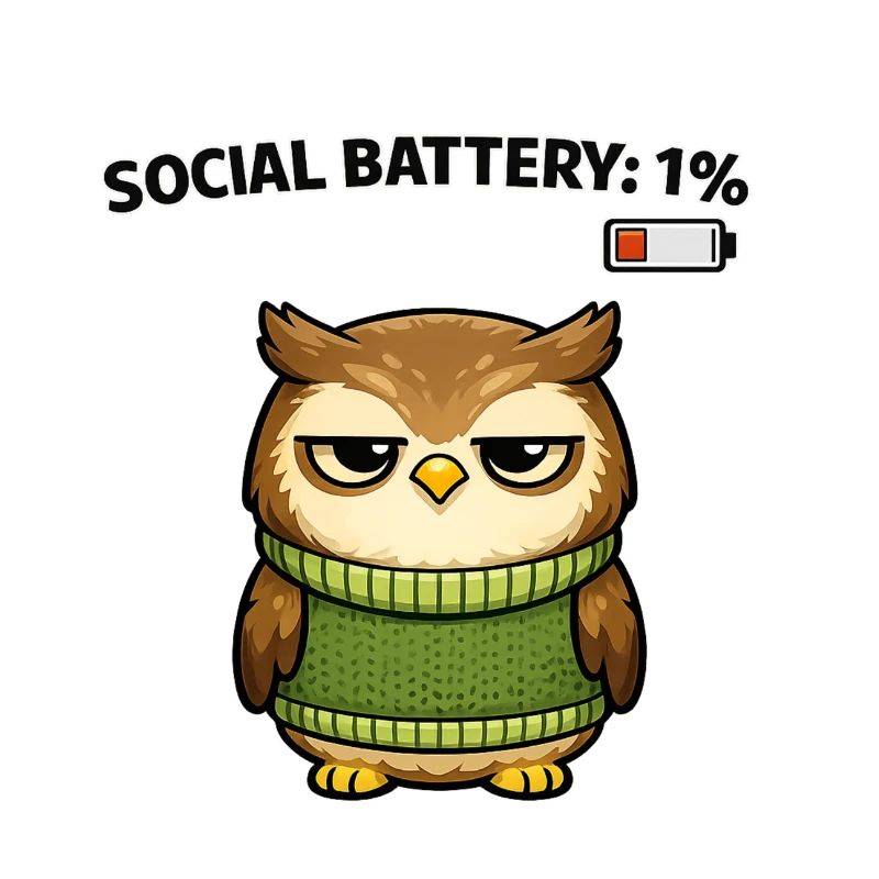 Eulenpullover 1% Akku Humor