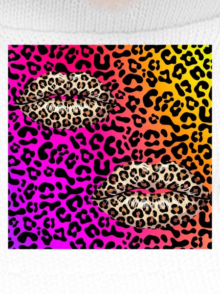 Leopard Lips on Neon Gradient