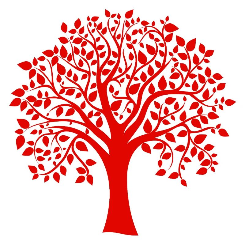 Base Red Jumbo Tree Print Silhouette