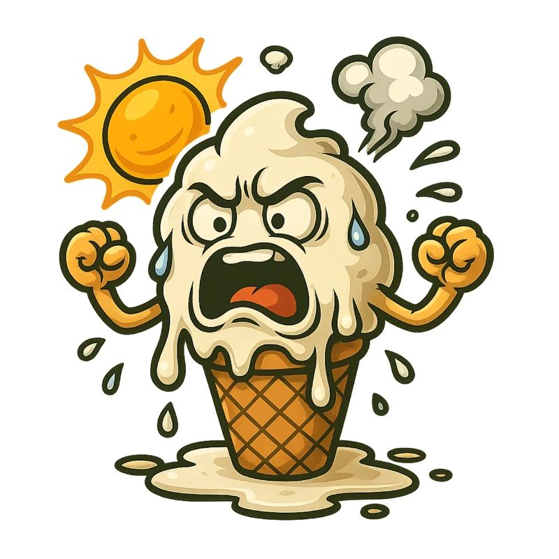 Quand la glace se décompose sous la chaleur