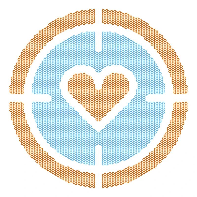 Heart in Target Emblem, atomic pattern