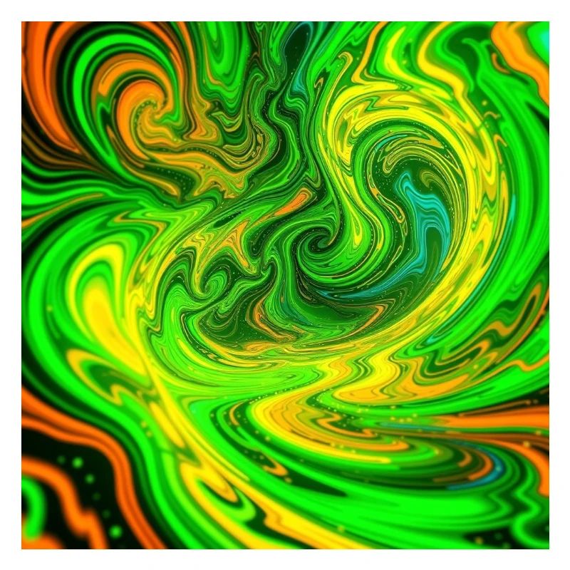 La couleur psychédélique tourbillonne en vert