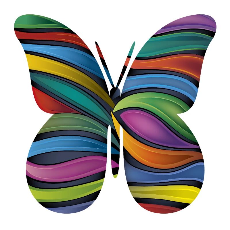 Rainbow Stripe Butterfly