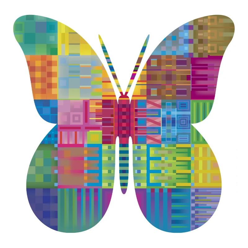 Colorful Patchwork Butterfly
