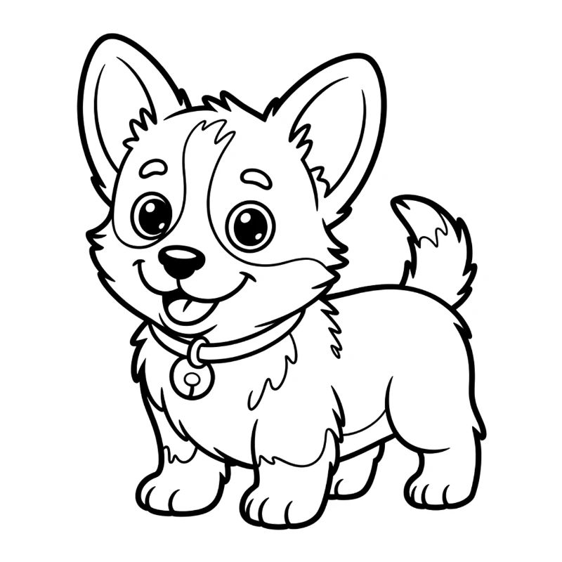 Dessin de lignes Small Chow Pup