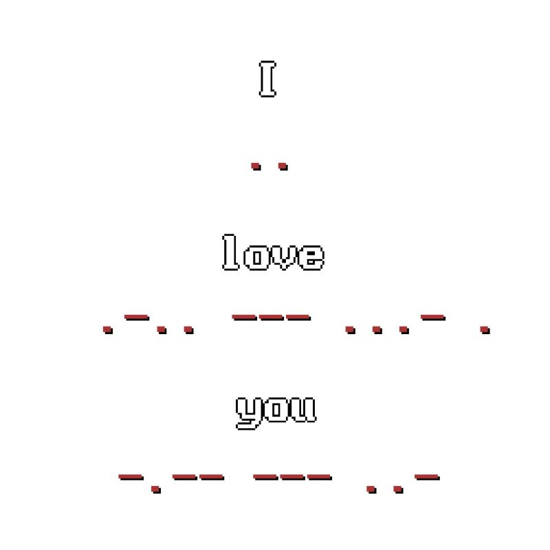Code Morse rétro pixel art Je t’aime