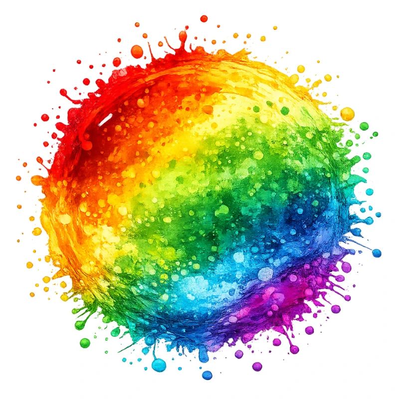 Regenbogenfarbene Farbspritzer Explosion