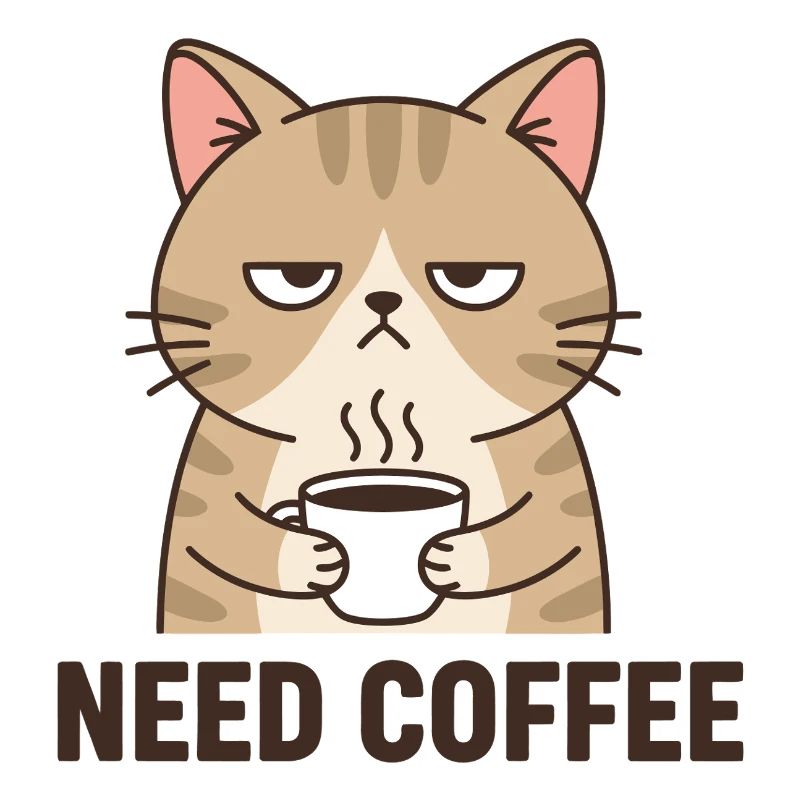 Chat en colère du café