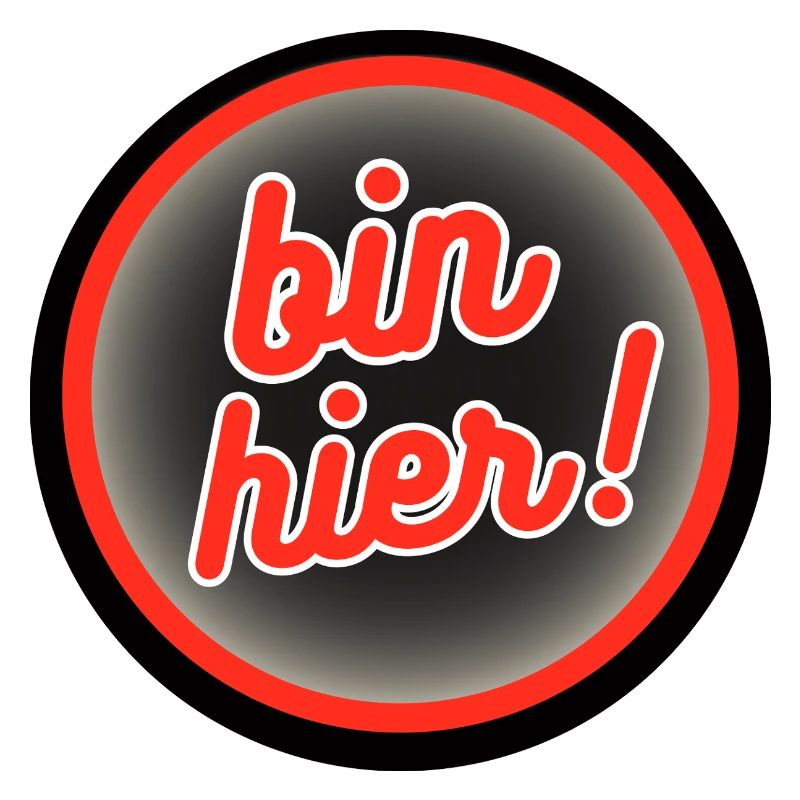 Bin Hier! Retro Badge Design