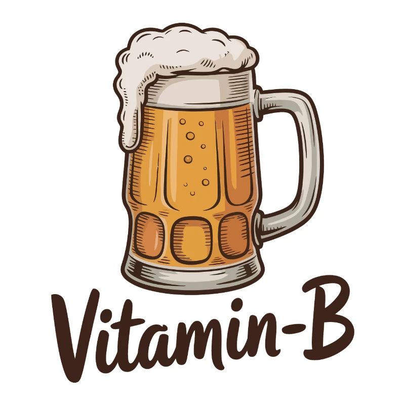 Concept de jeu de mots drôle avec une bouteille de bière à la vitamine B