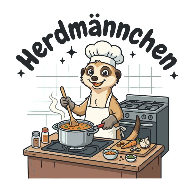 Herdmännchen Koch Erdmännchen am Herd 