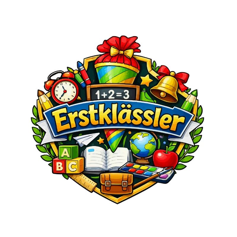 First graders learning school