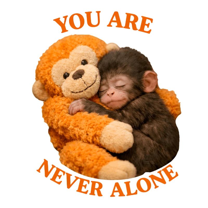 Bébé Monkey Punch avec Peluche Tu N’es Jamais Seul