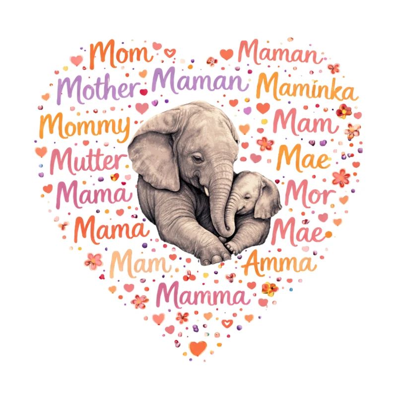 Elefant Mama Herz – Muttertag Geschenk