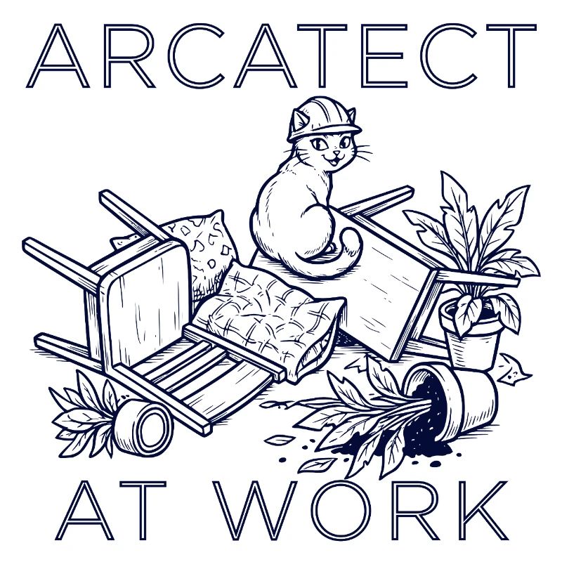 Le chat de l’ouvrier au travail