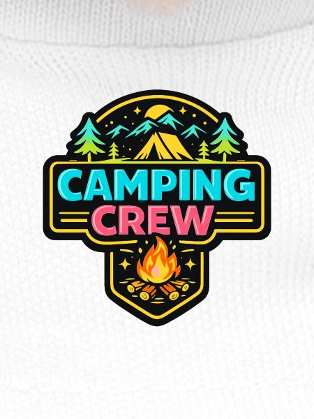 Camping Crew Badge Neon