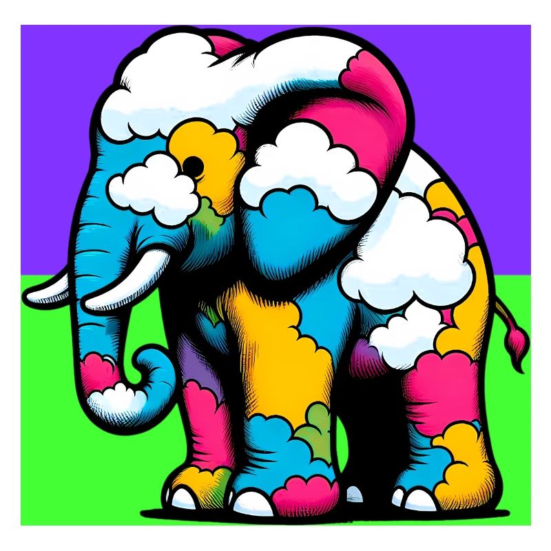 Elephant with Cloud and Clouds