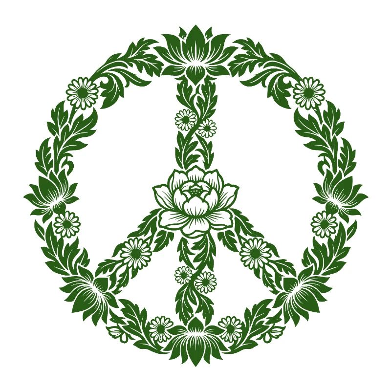 Peace Zeichen Blumen Floral Boho Style