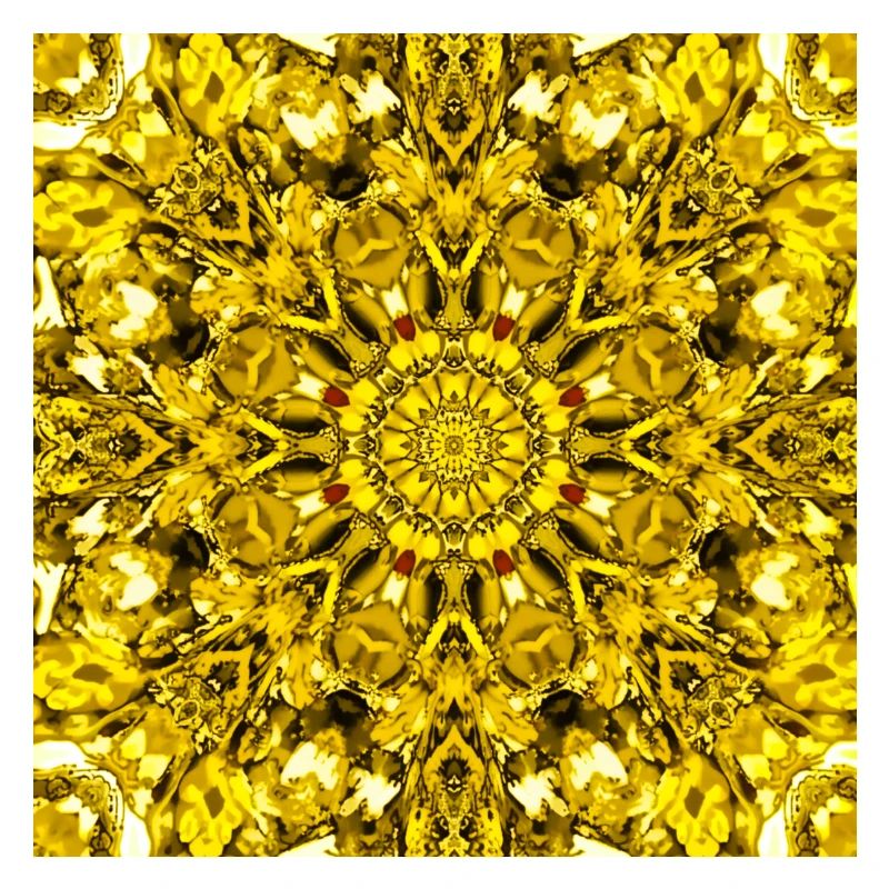 Yellow mandala radial pattern