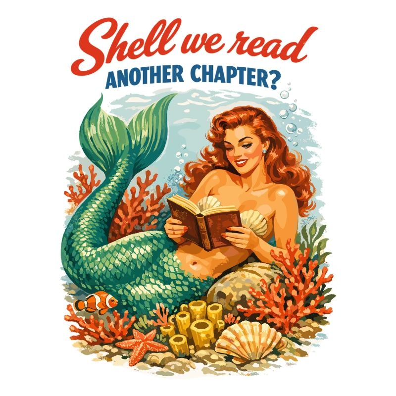 Retro Mermaid: Shell We Read Another Chapter?