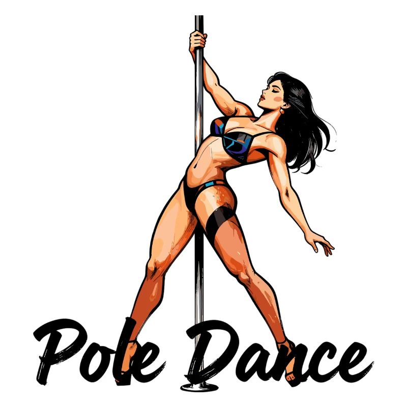 Pole Dance Silhouette – Elegant Pin-Up Art