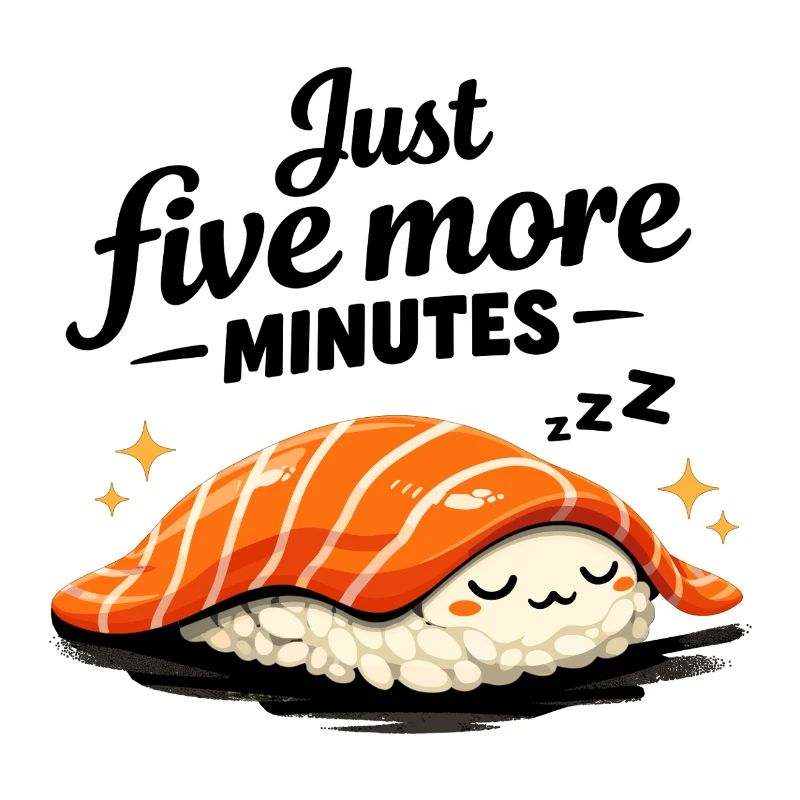 Sleeping Sushi – Just 5 More Minutes Retro Design