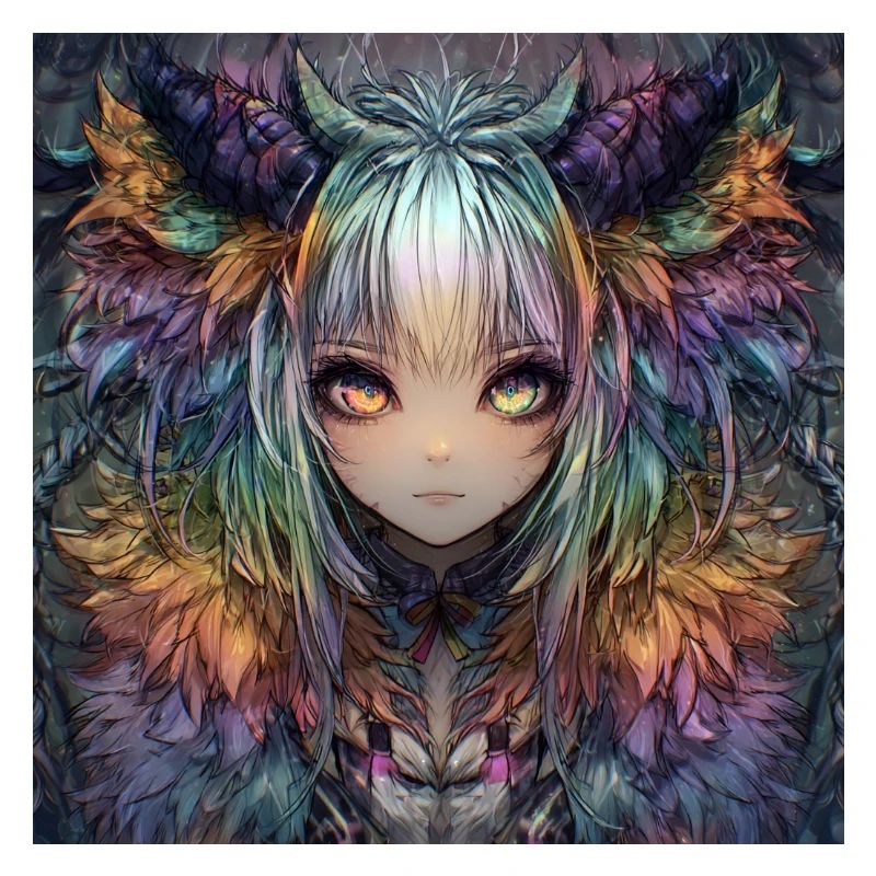 Feather Dream Mythical Creature Portrait