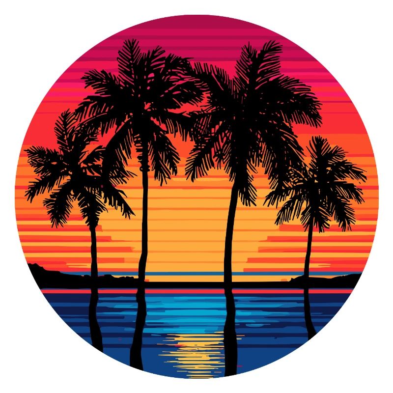 Beach Sea Palm Trees