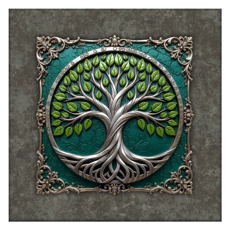 Arbre de Vie Circulaire d’Argent