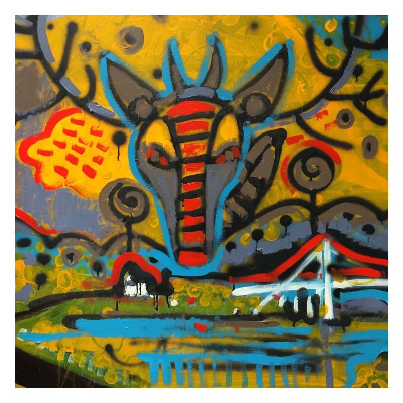 Bunte Graffiti-Landschaft Gjemnes