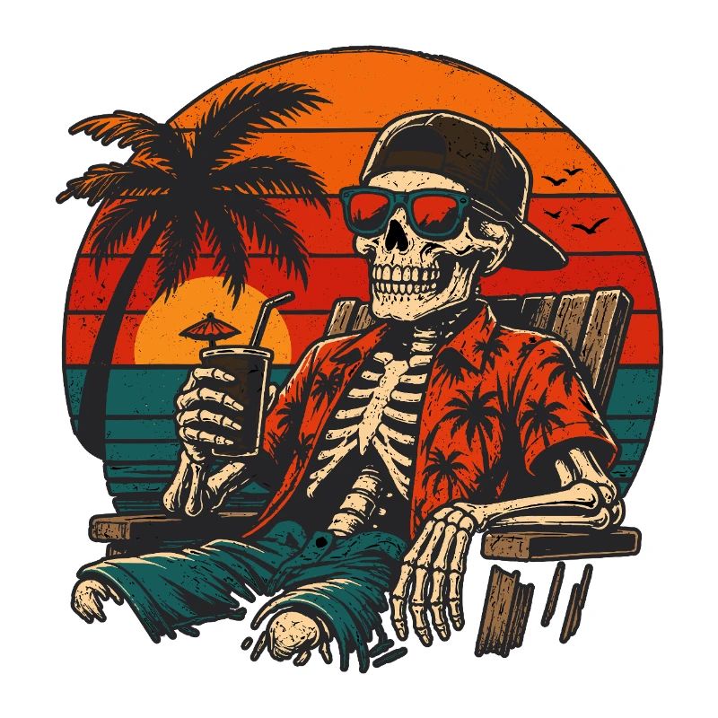 Skeleton Sunset Beach Vacation