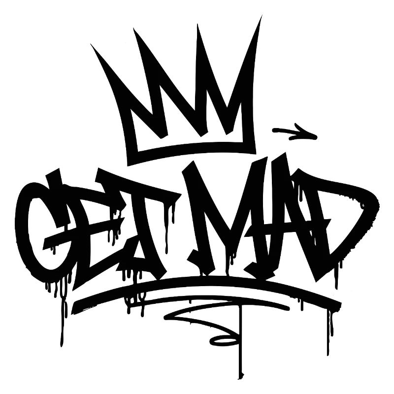 Gamma Crown Graffiti-Logo Werde wütend