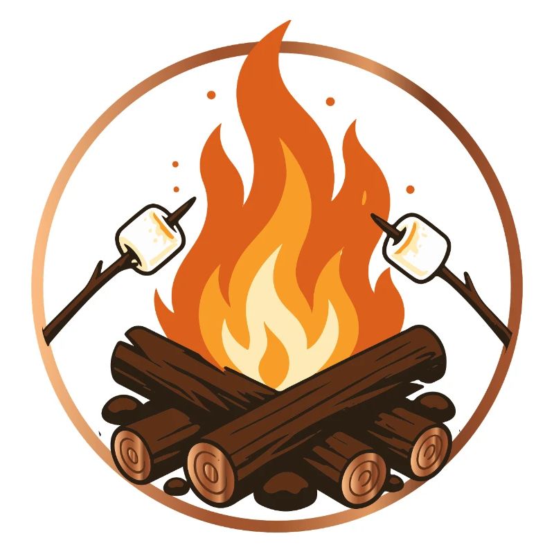 Campfire with Marshmallows Camping Motif
