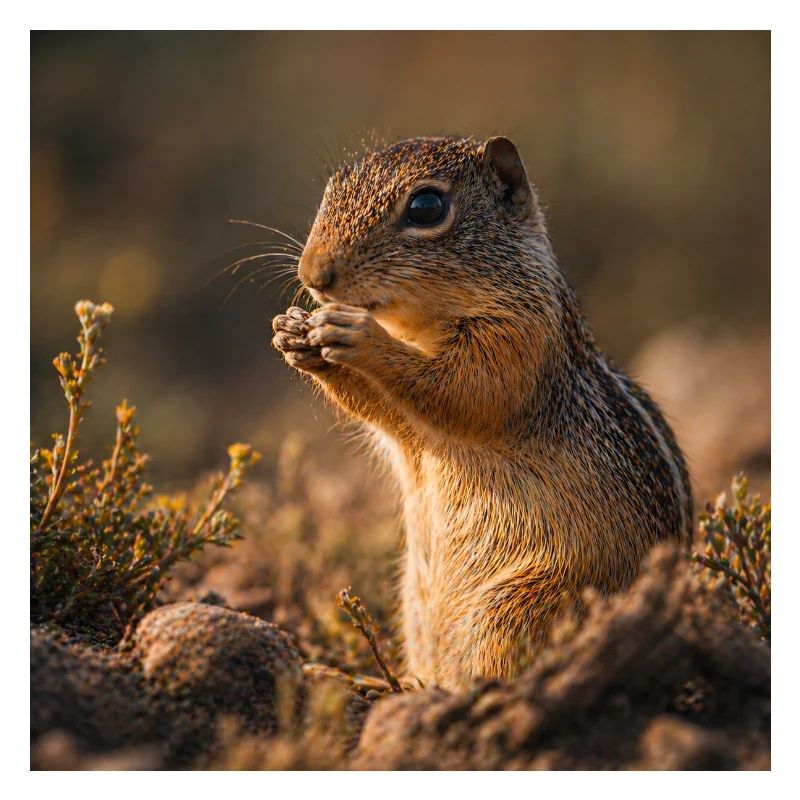 Chipmunk in autumn light