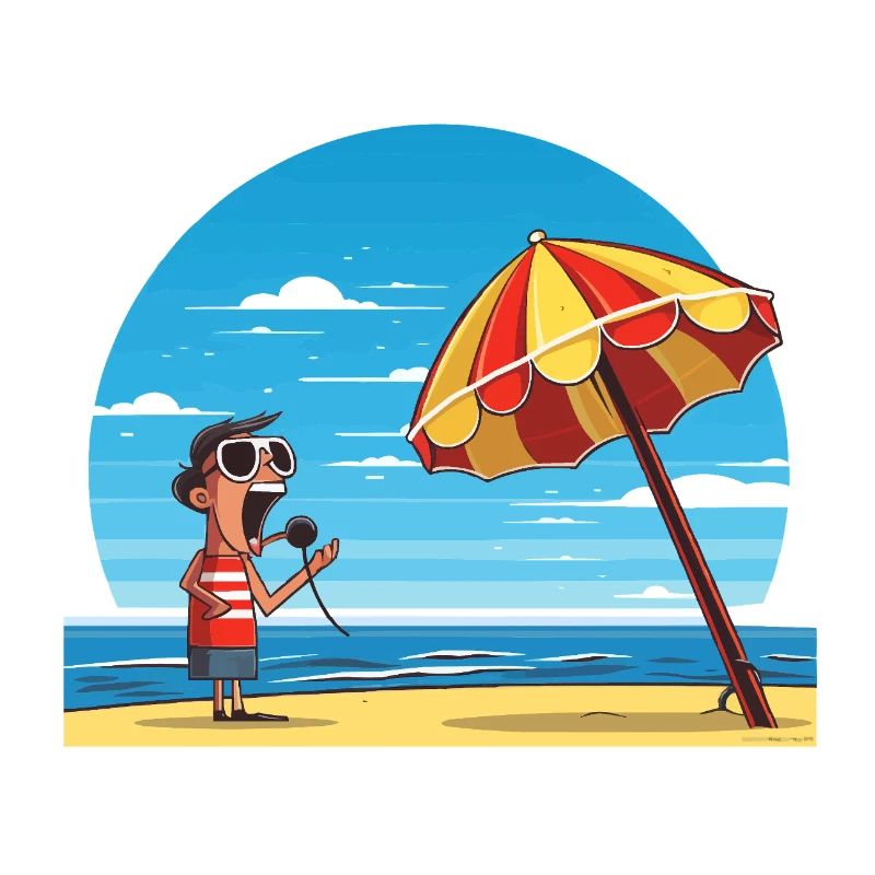 Chanson de plage sous parapluie