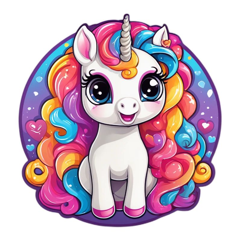 Licorne arc ciel rêveuse