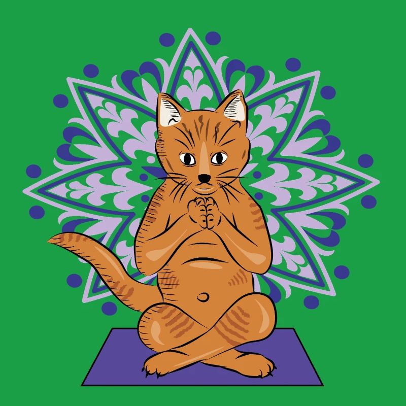 Mandala méditatif du chat