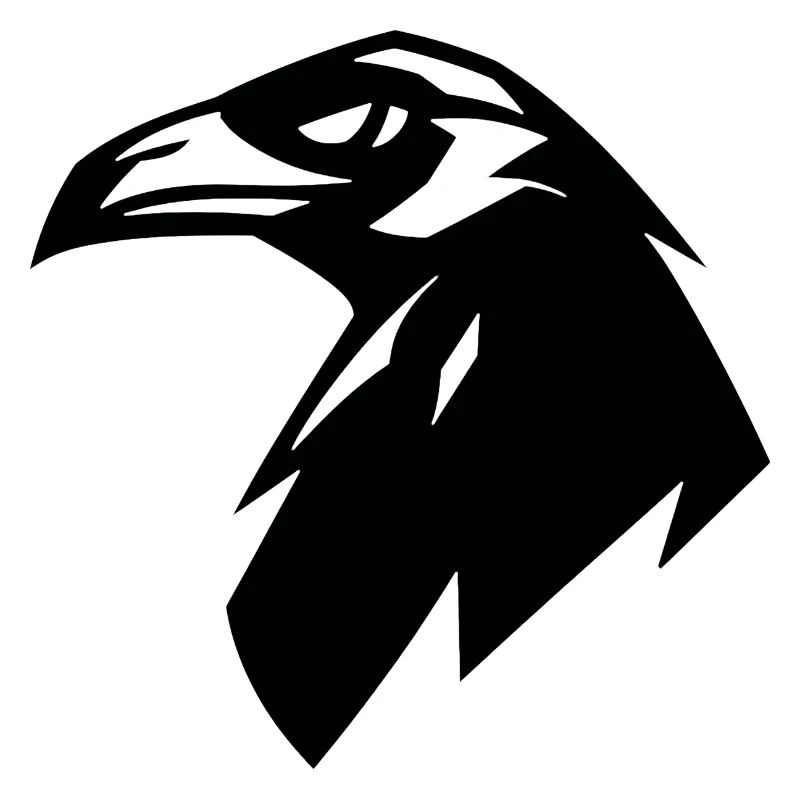 Raven, Simple Silhouette Logo