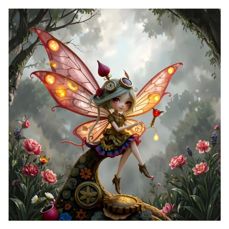 Fée steampunk aux ailes