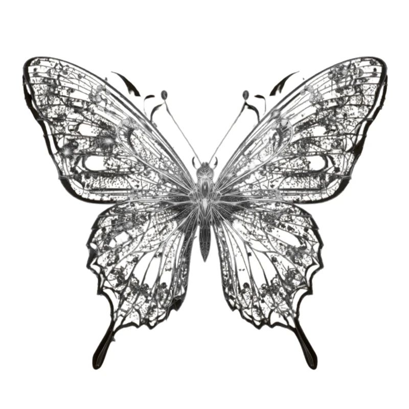 Midnight Silver Butterfly