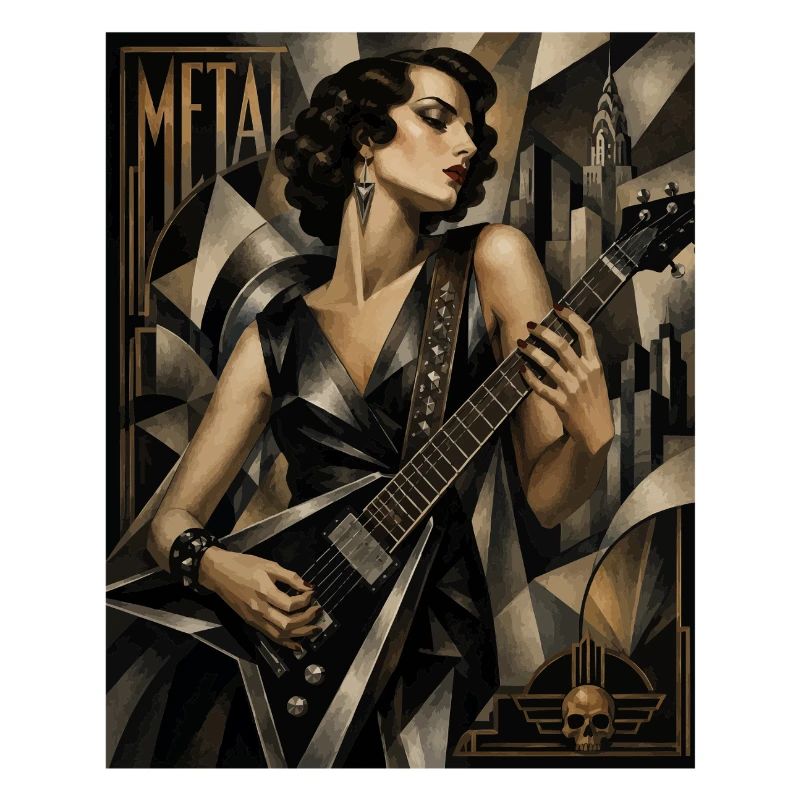 Gothic Guitar Heroine Deco Style