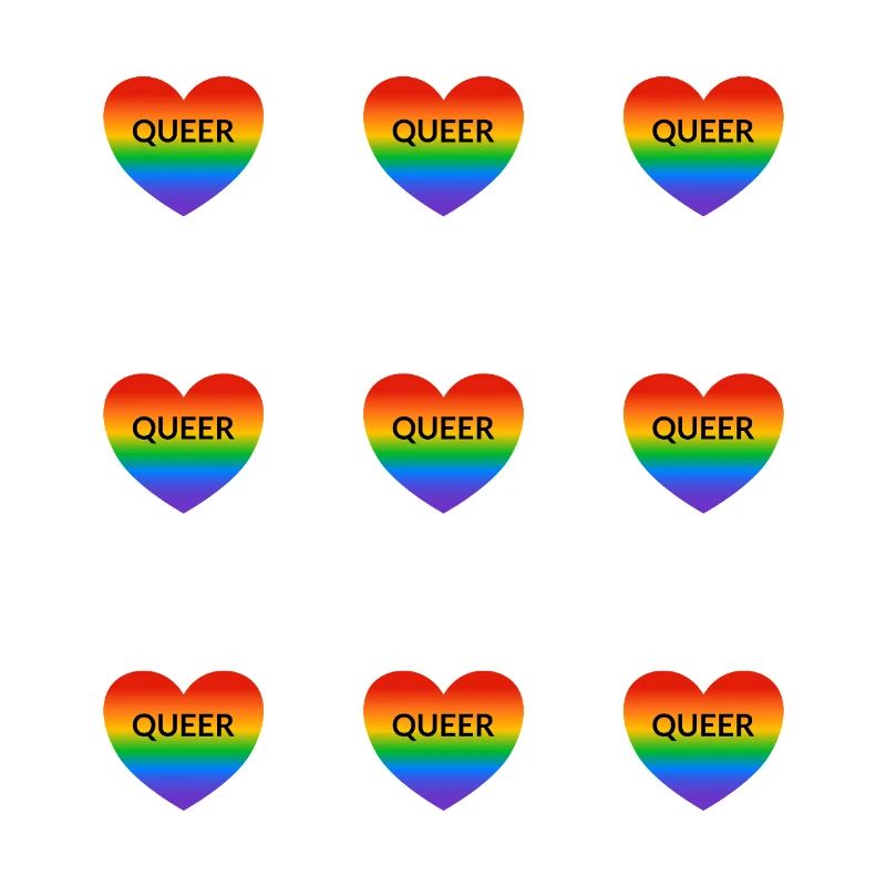 Queer Rainbow Hearts Pattern