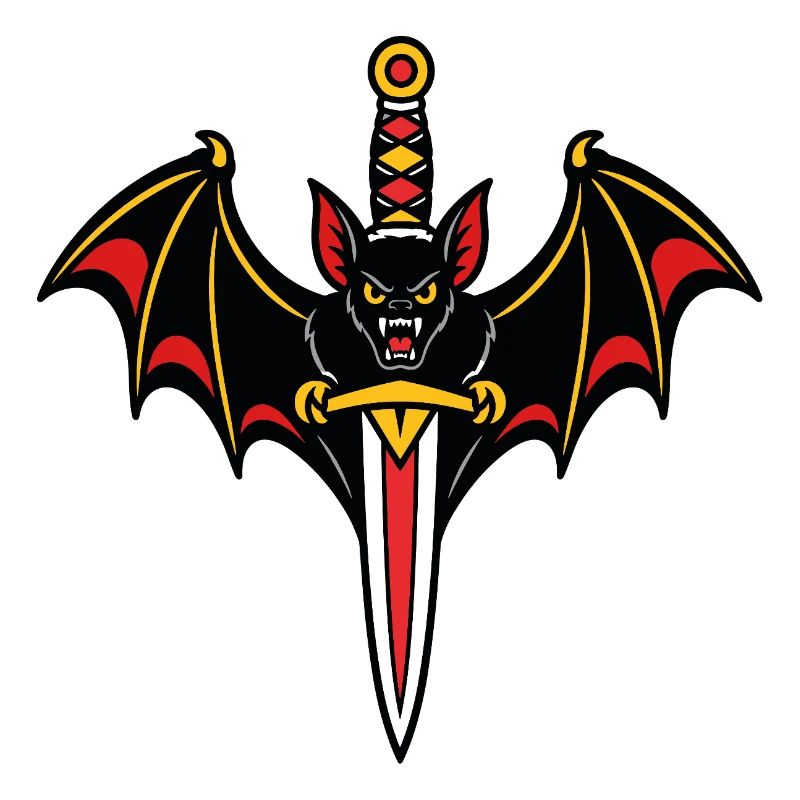 Bat dagger style tattoo dark