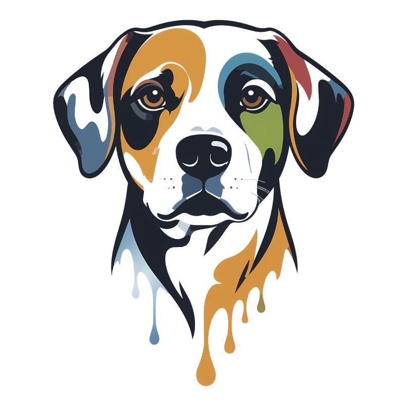 Portrait abstrait de chien - Âme colorée