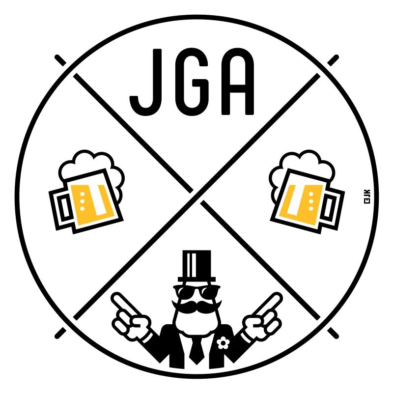 JGA Bräutigam Handzeichen Bier Kreis Symbol POS 2C