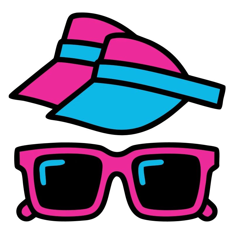 80er Sonnenblende Brille Set