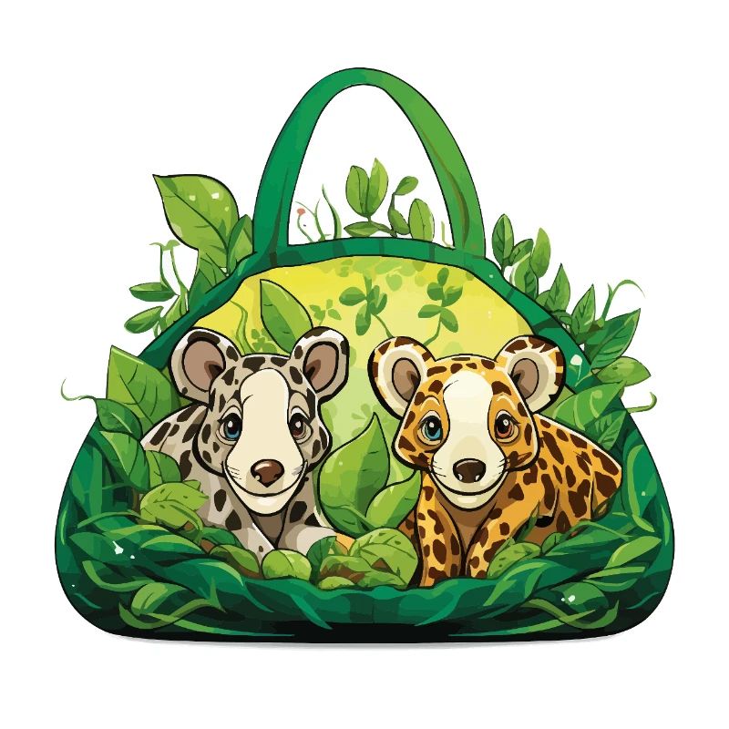 Câlins dans le panier de la jungle