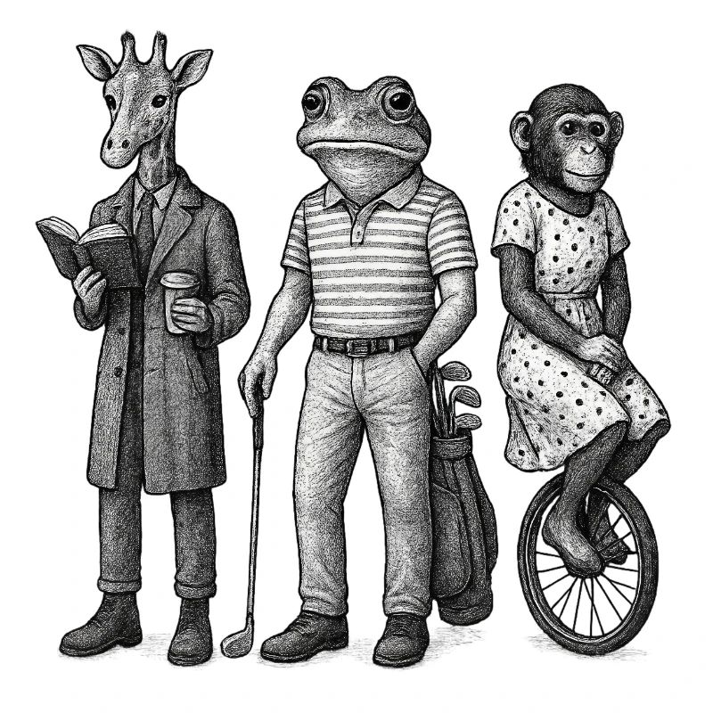 Trio der anthropomorphen Freunde