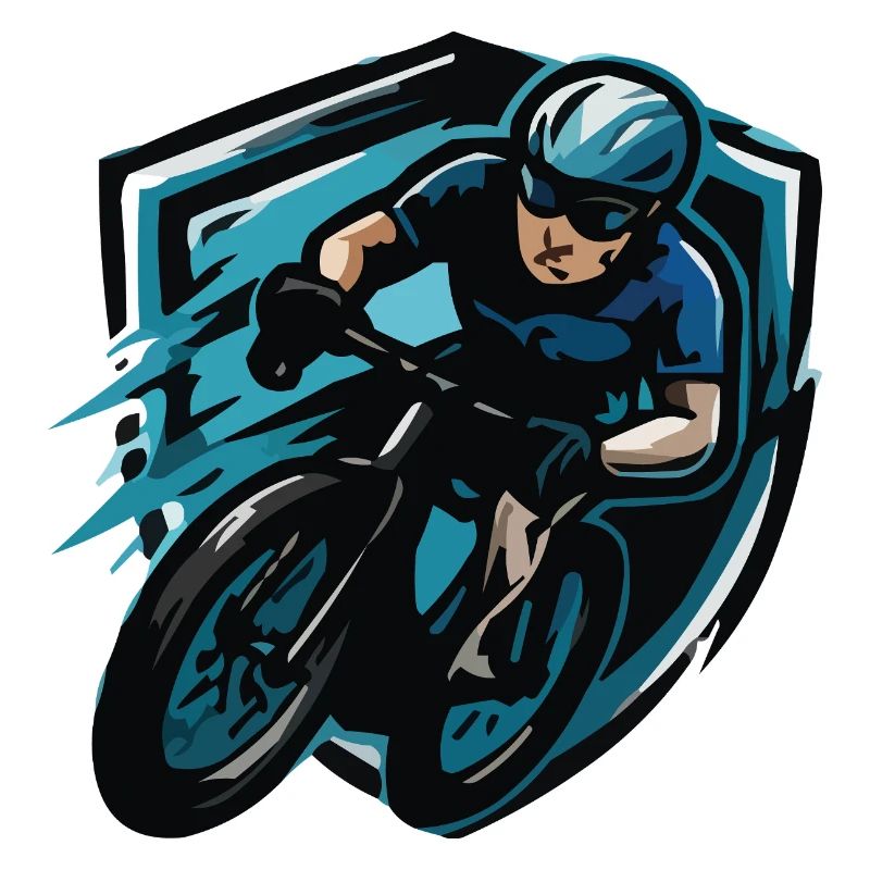 Fahrrad Biker Comic Wappen